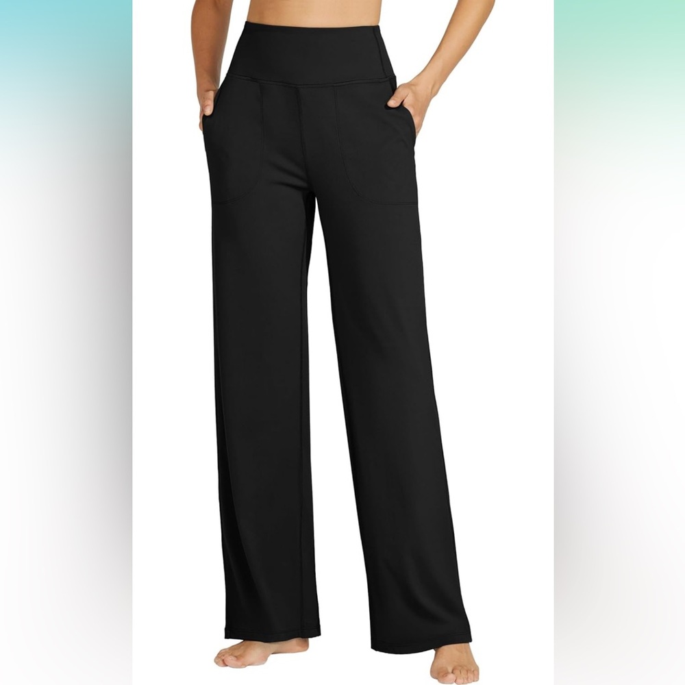 New with tags Willit Classic Black High-Rise yoga Wide Leg Pants, size XXL - Picture 2 of 15